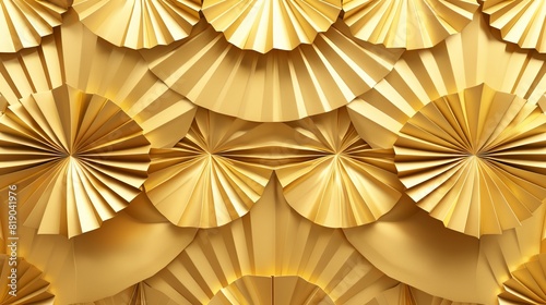 This gold geometric background is styled like a paper pleat and features a modern seamless Japanese pattern. You can use it as a backdrop, a template, a cover page, or for a poster design.