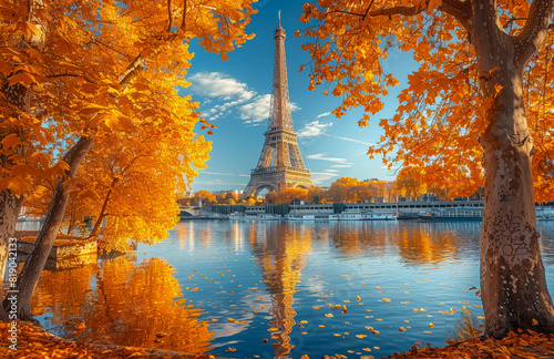 The Eiffel tower is one of the most recognizable landmarks in the world under blue sky in Paris France