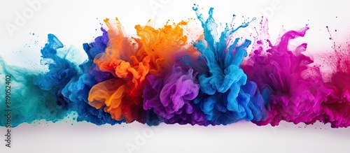 abstract powder splatted background Freeze motion of color powder exploding throwing color powder color glitter texture on white background. copy space available