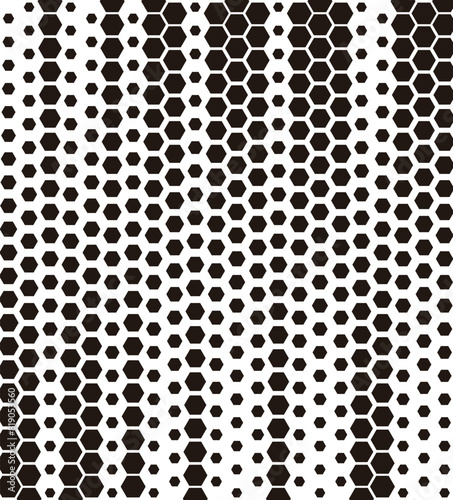 Hexagon Vector Abstract Geometric Technology Background. Halftone Hex Retro Simple Pattern. Minimal Style Dynamic Tech Wallpaper. Vector Formats