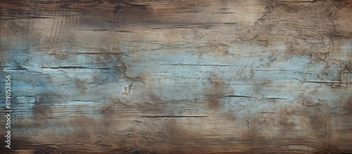 Shabby weathered wood texture as background Brown wood with remains of blue paint and scratches. copy space available