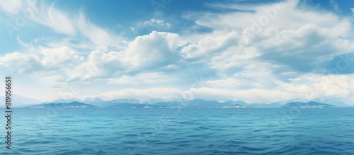 Cloudy seascape over the Aegean sea. copy space available