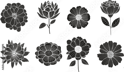 Set of floral background. Vector illustration for graphic and web design, marketing material, social media, presentation template, seasonal greeting cards.