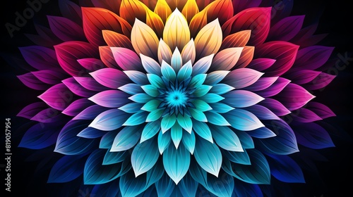 Created image of a colorful symmetrical floral mandala