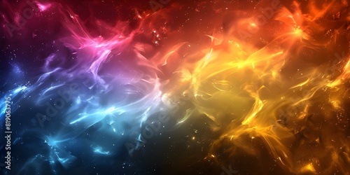 Heaven and hell elements in a colorful galaxy nebula background. Concept Fantasy Elements, Galactic Background, Heaven vs Hell, Colorful Imagery, Cosmic Aesthetics