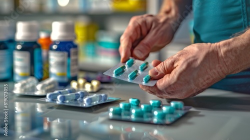 Pharmacist Sorting Medication Blister Packs