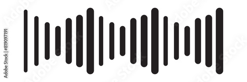 Radio Wave icon. Monochrome simple sound wave on whitet background. Vector sound wave icon. Music player sound bar. Record interface. Equalizer icon with soundwave line. vector illustration