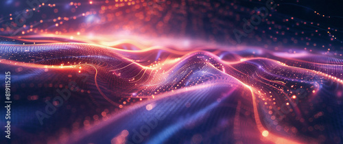Abstract cyberspace background image, 21:9 (7:3) aspect ratio, artificial intelligence, neural networks, data, internet, binary, cloud computing, prompts, etc.