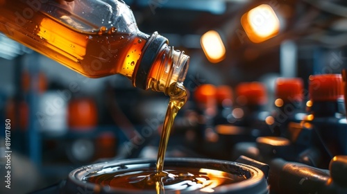 Step-by-step guide to changing car engine oil with detailed pouring instructions