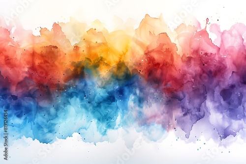 A watercolor splash in a rainbow spectrum, leaving a soft, dreamlike copyspace perfect for your Pride message.