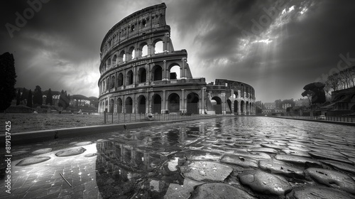 Humanity Heritage Day, Colosseum, ancient roman empire Black white picture Ancient architecture, wonders of the world, national landmark, culture, architecture