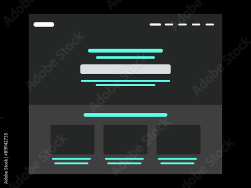 Website landing home page user interface flat design wireframe