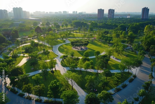 City parks in the heart of metropolis - Showcasing green spaces amidst urban sprawl