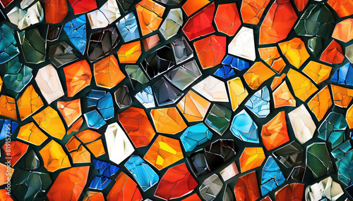Abstract Digital Artwork with Mosaic Pattern - Add a unique look with this abstract digital artwork featuring a mosaic pattern, perfect for creating a textured and intricate design.