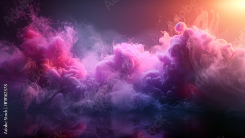 liquid smoke background. Pink magenta purple color ink dynamic motion background Abstract