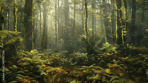 rainforest fog enhances the exotic beauty of the lush green vegetation