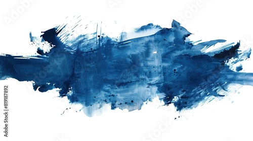 Blue in watercolor on white background