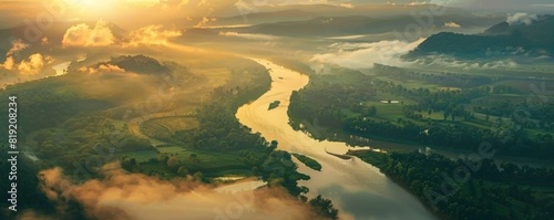 aerial view of beautiful river.