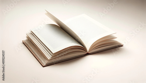An open book with blank pages, inviting creativity and imagination