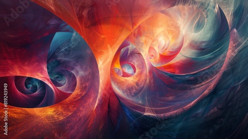 Abstract colorful fractal swirls background