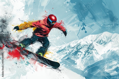 Snow Shredder: Energetic Winter Sports Design