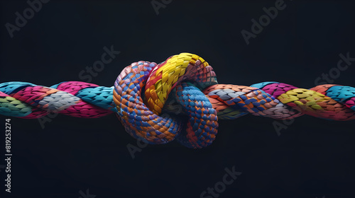 Colorful knotted rope