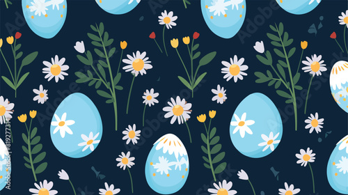 vector easter holiday seamless pattern with spring