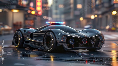 Police car of a beautiful Transportation with futuristic design