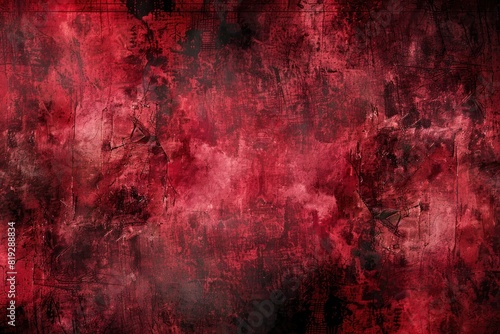 Dark red canvas grungy background or texture - Generative ai