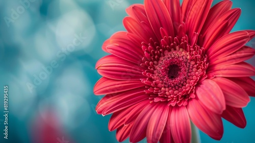Close-up shot of a red gerbera daisy.