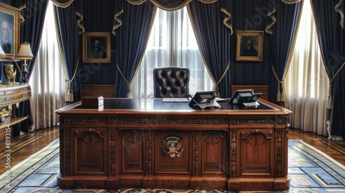 Secretary desk of the office of the president of the United States of America presidential room.