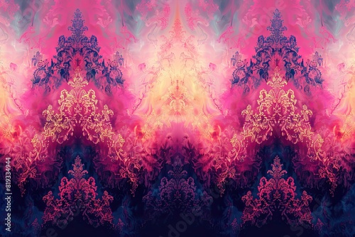abstract wallpaper colorful retro seamless patterns, in the style of pink shades, psychedelic dreamscape, abstraction-crÃ©ation, psychedelic artwork
