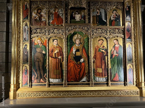Painting of Saint Nicholas of Bari on the Altarpiece of St Nicolas (1500) in the Cathedral of Monaco.