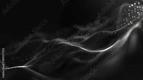 Abstract Black Digital Wave