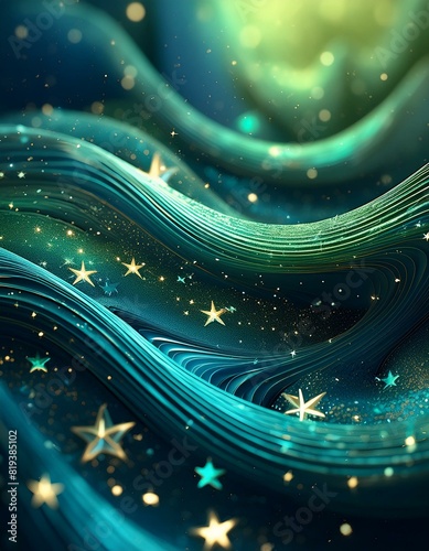 abstract background with stars and waves