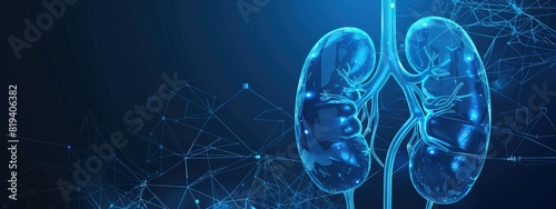 background Abstract blue human kidneys. kidneys anatomy. Healthcare medical concept