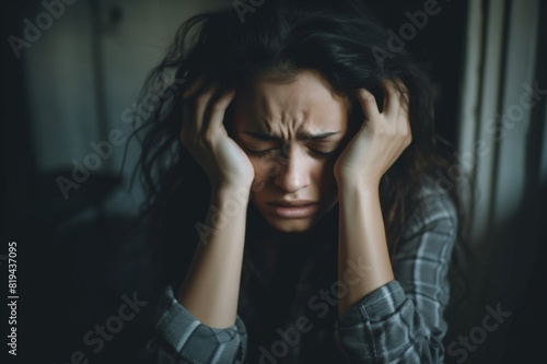 frustrated woman with her head in her hands