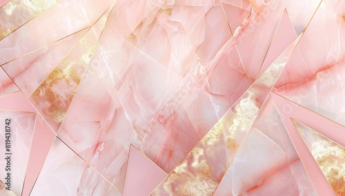 abstract background with light pink and gold color, geometric marble texture with white space in the full of details, sharp focus, cinematic effect, super realistic, hyperdetailed,