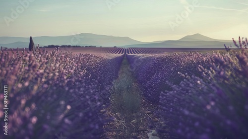 tranquil provence afternoon serene lavender fields stretching to horizon no people natural landscape photography