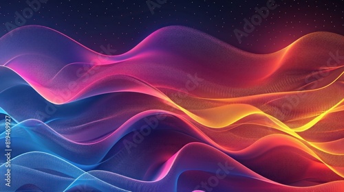 A colorful wave with a purple and orange stripe