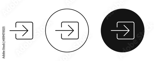 Enter icon set. entrance arrow vector icon. computer enter button symbol for UI designs.