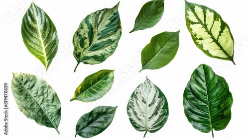 nature botanical leaves on isolated backgrounds