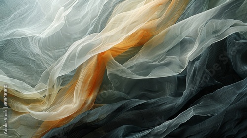 The image is a depiction of a flowing, organic form, reminiscent of both fabric and smoke