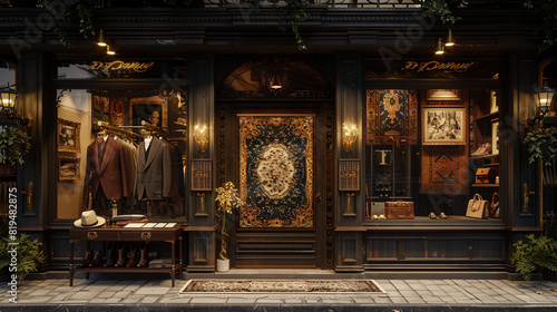 Boutique specializing in men's attire, exterior exuding elegance and charm.