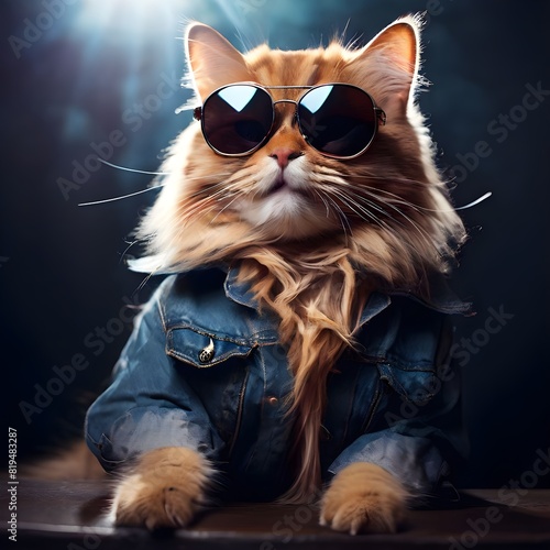 orange cat chillin with some sunglasses
