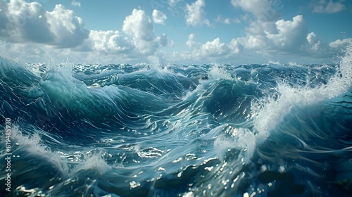 Mesmerizing Panoramic View of Powerful Ocean Waves Showcasing the Raw Energy and Beauty of Wave Motion