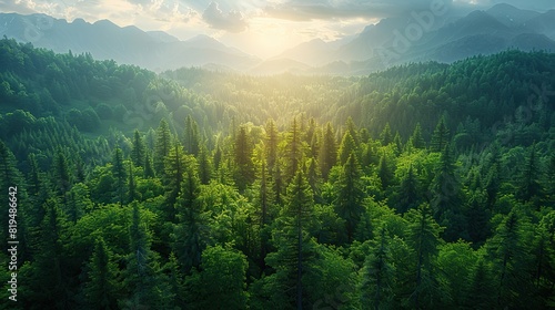A barren landscape slowly transforming into a lush green forest, symbolizing the power of restoration and the potential for a sustainable future..stock photo