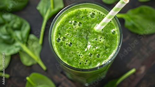 Green Smoothie, Glowing green smoothie, Green smoothie in glass bootle 