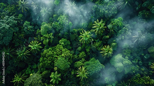 An image of a lush rainforest canopy, showcasing the rich biodiversity and ecological importance of rainforests, which need protection from deforestation and habitat loss..stock image
