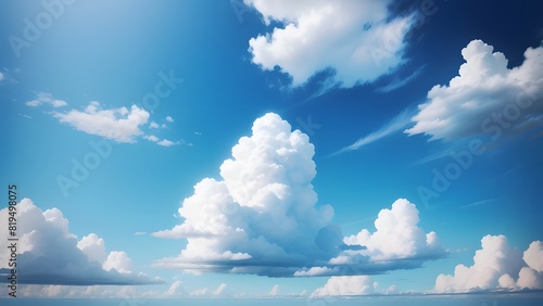様々な雲が広がる青空の風景